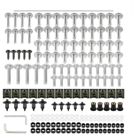Schrauben Mutter 177PCS Verkleidung Schrauben Schrauben Mutter Kit Für Yam&aha Xvs 650 1100 Aerox 50 155 Aerox155 Raptor 700 Ltz 400 Xmax300 300(Silver)