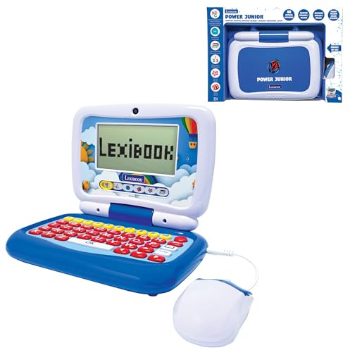 Lexibook, Zweisprachiger Lerncomputer Englisch/Italienisch, 40 Aktivitäten, Silben- und Spielmethode, 3 animierte Geschichten, realistische Tastatur und Maus, JC398i5