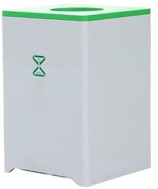QINGGANG-0224 outdoor trash can Large Capacity Outdoor Trash Can Lockable Metal Rubbish Bin 145L for Patios, Kitchens, and Outdoor Entertaining(Green)