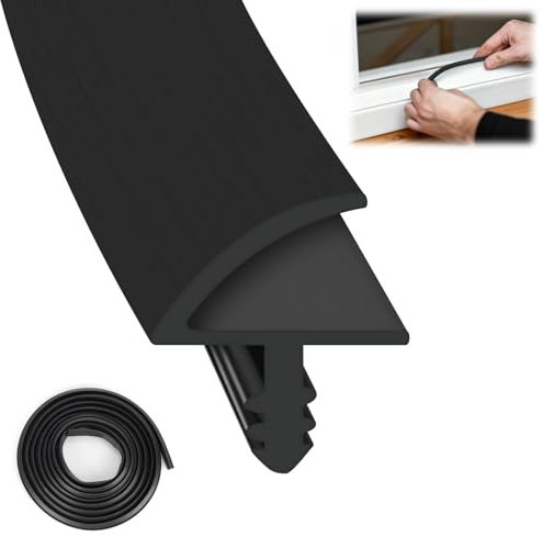 Joint de porte, joint de cadre de porte d'intérieur, pour isolation acoustique et prévention des collisions, pour rainure de 3 mm et feuillure de 11 mm (noir, 10 m)