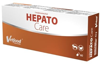 Vetfood HepatoCare | 60 Kapseln | Ergänzungsfuttermittel für Hunde & Katzen | Mit Mariendistel