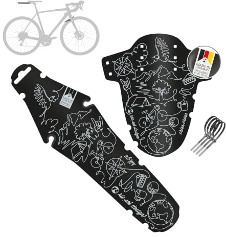 Riesel Design - Mudguard Set Criss:Cross & rit:ze – Fahrrad Schutzblech Set | vorne & hinten – Spritzschutz für Gravel & Cyclocross – leicht, robust & Made in Germany