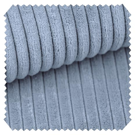 novely® PORTO - Polsterstoff in Breitcord-Optik - Ultraweicher Möbelstoff - Pflegeleichte Meterware 1 lfm | Farbe: 270 Hellblau Pastell