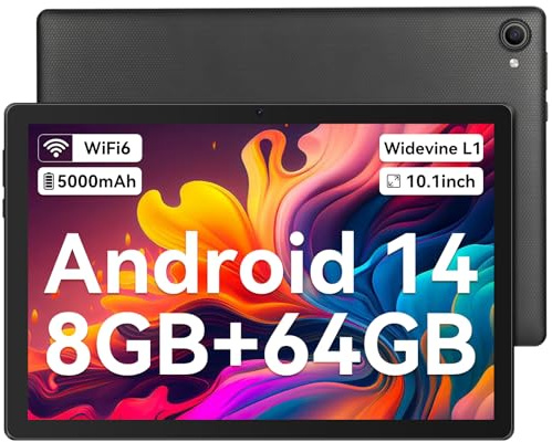 Laptok Android 14 Tablet, 25,4 cm (10 Zoll), 8 GB + 64 GB, 5000 mAh