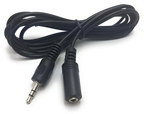 MainCore 2m long Black 3.5mm Stereo Jack to Socket Headphone Extension Cable (Available in 0.30m, 0.50m, 1m, 1.5m, 2m, 3m, 4m, 5m, 10m, 15m) (2m)