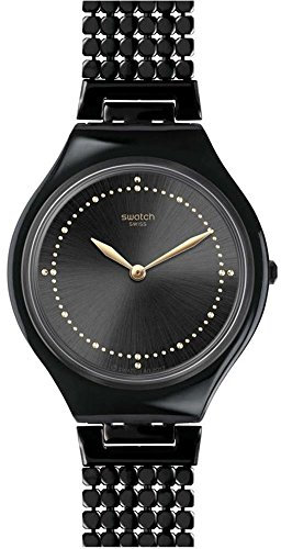 Swatch Unisex Erwachsene Analog Quarz Uhr mit Edelstahl Armband SVOB103GB