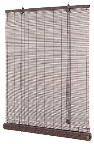 Ventanara® Rollo Bambus Bambusrollo inkl Montagematerial (Dunkelbraun, 150 x 220 cm)