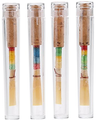 4 Stück Oboe Reed, Stärke Weiche Handgemachte Oboe Schilf Blasinstrument Ersatzteile mit Kunststoff-Box