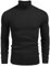 COOFANDY Herren Rollragen Pullover Langarmshirt Feinstrick Sweater Freizeit Slim fit Basic Männer Pullover Schwarz S