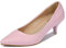 Lnafan Women's Ladies' Slip On Kitten Heels Court Shoes Dress Pumps Office Work Shoes Pink Size 4UK
