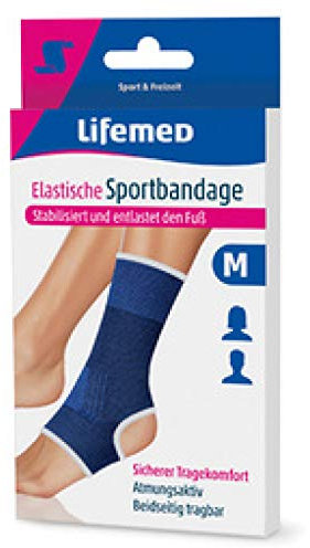 Lifemed Sportbandage für Knöchel, Größe: L, Schwarz