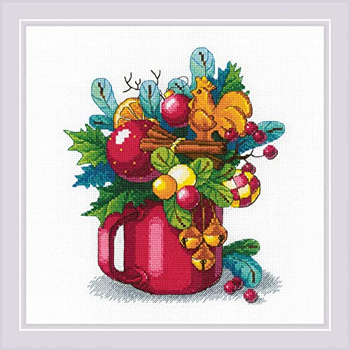 RIOLIS Counted Cross Stitch Kit 9.75 x 9.75 - New Year's Aroma (14 Count) - R1985