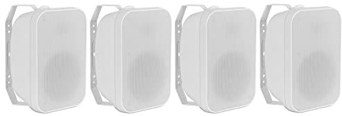 McGrey OLS-651WH Outdoor-Lautsprecher 4X Set - Zwei-Wege-System - IP56 - Für Restaurant, Biergarten, Terrasse & Garten - 6,5 Woofer und 1 Hochtöner - 60 Watt - Für 70/100V-Betrieb geeignet - Weiß