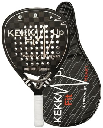 KEKKUPFIT - Pala PADEL PRO - 18K - FIBRA DE CARBONO 100% - DIAMOND - BALANCE ALTO - MÁXIMA POTENCIA - CARA RUVIDA - CON FUNDA