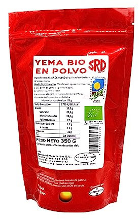 Yema de Huevo en Polvo Ecologico (350gr) | Yemas de Huevos Ecologicos | Huevos Pasteurizados | Sin Aditivos | Sin Lactosa | Presentación en Bolsa Zip
