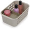 Joseph Joseph EasyStore - Cestino organizzatore portaoggetti per accessori bagno, con vassoio mobile- Piccolo, Beige