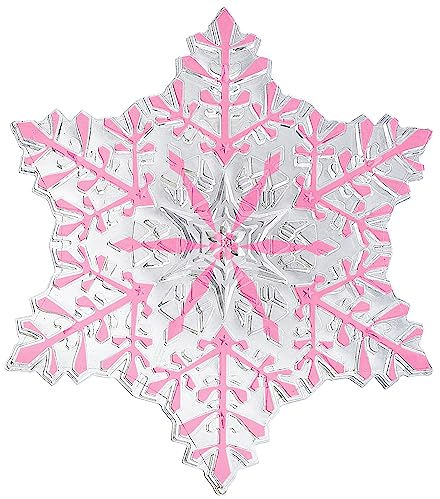 XCMAN Snowboard Traction Stomp Pad, 3D Clear Snowflake Snowboarding Stomp Pads, PVC Material (Pink)