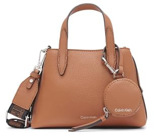 Calvin Klein Damen Millie 2-in-1 Mini-Umhängetasche mit DREI Fächern, Caramel