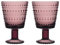 Iittala Glas Set 2-teiliger Kastehelmi aus Glas, in der Farbe Violett, 26 cl, Abmessungen: 7,7x7,7x8,8 cm, 1070202