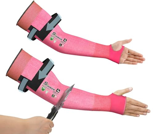 Schwer Air-Skin ANSI A6 schnittfeste Armstulpen für Damen und Herren, S901-P, Armschützer für hohe Risikoarbeit, Armschoner für dünne Haut, Gartenarbeit für Landwirtschaft, leicht
