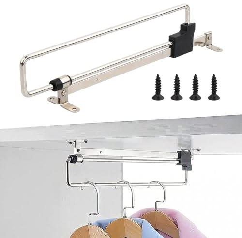 Teleskop Kleiderstange Speicherplatz Sparen Ausziehbare Kleiderstange Kleiderstange Schrank Ausziehbar Kleiderstange Ausziehbar Kleiderschrank-Organisator für Schlafzimmerschrank (300mm)