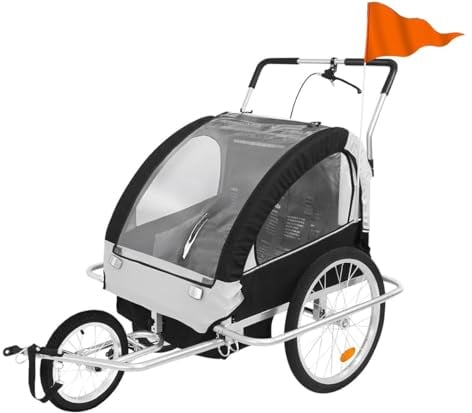 Kcolic 2 In 1 Fahrradanhänger 2 Kinderfahrradanhänger, Baldachin Bollerwagen Faltbarer Kinderfahrradanhänger Inkl. Vorderrad A