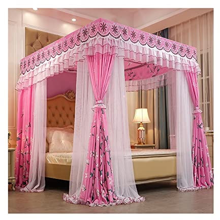 Bed Canopy For 2m/6.5ft Bed, Princess Style Luxury Bed Curtain - 3 Door Design, Double Blackout Bed Canopy (Color : Style 3, Size : 2x2.2x2m)