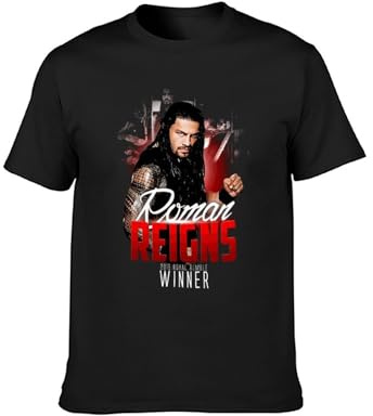 Roman Reigns Black and White Photo Lucky Half Sleeve City Prom T-Shirt Black 3XL