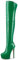 NobleOnly Donna Alto High Spillo Tacco Heel Rotonda Punta Piattaforma Sopra il Ginocchio Stivali Cerniera Ballo Feste Stivali 15 CM Heels Verde 42 EU