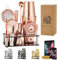Jettory Set de Shaker à Cocktail 10 pièces en Acier Inoxydable – avec Base en Acrylique, passoire, Pince à Glace, cuillère, Verre doseur, et Pilon – Idéal pour la Maison (Or Rose)