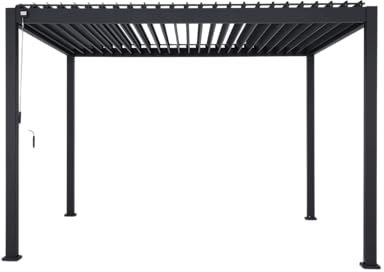 MIRADOR Pergola 111 Deluxe 3x3,6 m Aluminium Anthrazit verstellbares Lamellendach Garten Terasse Pergola Winterfest Stabil Pavillion