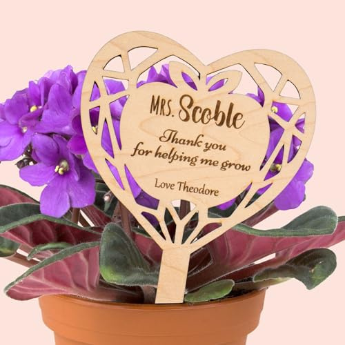 Joyforge Personalised Wooden Plant Stake - The Perfect Finishing Touch for Plant Gifts - Custom Engraved Sign to Elevate Your Flower Pot Present for Teacher, Nursery Teacher, Mum, Dad, Grandparents