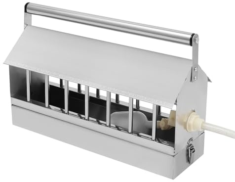 Edelstahl Automatischer Hühnertränke, Tier Trinkwasser Spender mit Float Ventil und Rotierendes Rohr für Hühner, Enten, Truthähne, Wachteln, Tauben