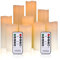 YIWER Flameless Led Candle Φ 2.2 x H 4/5/6/7''/8''/9'' Real Wax Battery Candle Pillars 10 Key Remote Control with 24 Hour Timer Function (Ivory)