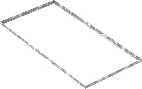 Fenau | Cadre pour caillebotis (en acier) - Dimensions : 600 x 1200 x 28 mm - pour grilles d’une hauteur de 25 mm - (pour caillebotis: 590 x 1190 x 25 mm)