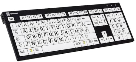 LogicKeyboard LKB-LPBW-BJPU-FR Tastatur, XL-Print Nero on (PC) Schwarz/Weiß