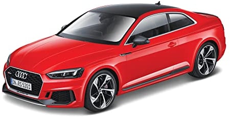 Bauer Spielwaren Bburago Audi RS5 Coupe (2019): Modellauto im Maßstab 1:24, Türen und Motorhaube zum Öffnen, 19 cm, rot (18-21090R), Mehrfarbig