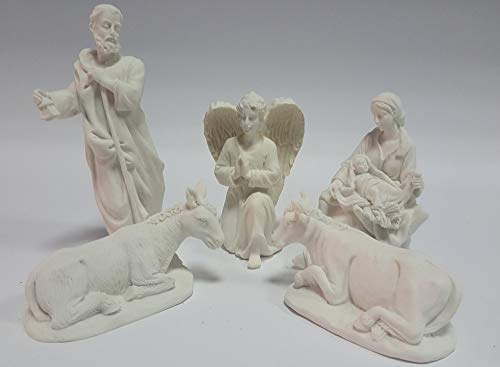 Arte Weihnachtskrippe, 5 Teile, zum Bemalen, 14 cm