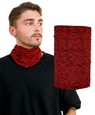 Basic Sense Ultra-Stretch Sports Headwear: Cooling, Lightweight & Quick Drying Outdoor UV Resistant for Wind Protection & Multifunctional Use, Medium Red