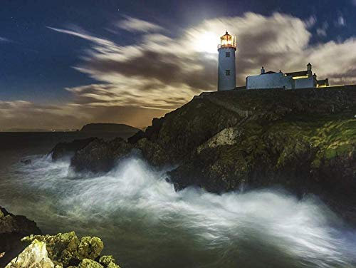 XiuTaiLtd Jigsaw Puzzle Lighthouse Donegal Fanad Ireland 1000 Pieces,75X50Cm, For Friends