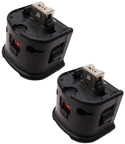 2 Stück Motion Plus Adapter für Externe Fernbedienung Motion Plus Sensor Controller, Fernbedienung Externer Zubehör Motion Plus Sensor Zubehör, Schwarz