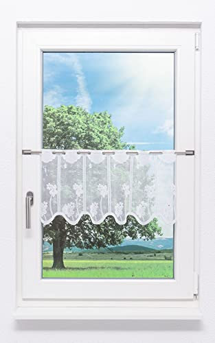 LYSEL Scheibengardine Schmuckblumen (Bx H) 204cm * 30cm reinweiß/Weiß