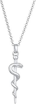 Elli Halskette Damen Schlangenstab Anhänger Modern 925 Silber