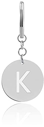 GD GOOD.designs Schlüsselanhänger Buchstabe K mit Einkaufswagenchip - Personalisierter Anhänger mit Gravur - Einkaufswagenchip aus Edelstahl Silber - Valentinstag-Geschenk für Sie und Ihn