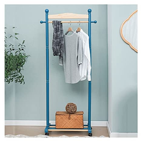 Porte manteau sur pieds bois Porte-manteau minimaliste multifonctionnel Grande Chambre de plancher Cinking roulant de roulement à roues verrouillables à pied for vêtements suspendus Portemanteaux pour