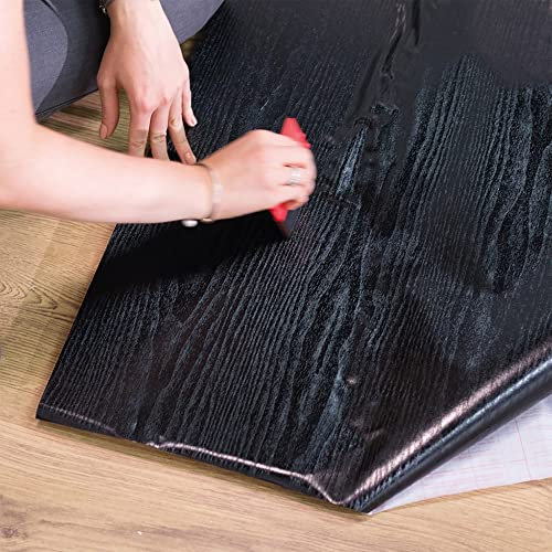Vinyl Warehouse d-c-fix Black Wood Sticky Back Furniture Wrap Vinyl (W)90cm (L) Sold by the metre