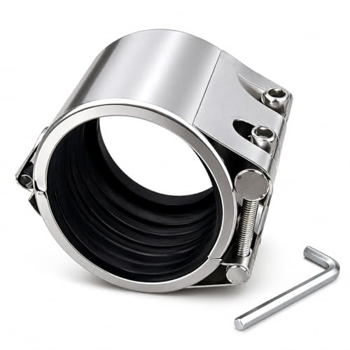 AYCWJZM Rohrschelle, 131 mm - 137 mm, Silber, Edelstahl, 300 PSI, für Kunststoff- und Metallrohre