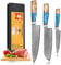 oFuun Set Coltelli da Cucina Professionali Coltello Da Cucina Damasco 67 Strati, 3 Pezzi Coltello Da Cucina Giapponese Professional Coltello da Chef Kiritsuke Coltelli Carne Per Chef E Appassionati…