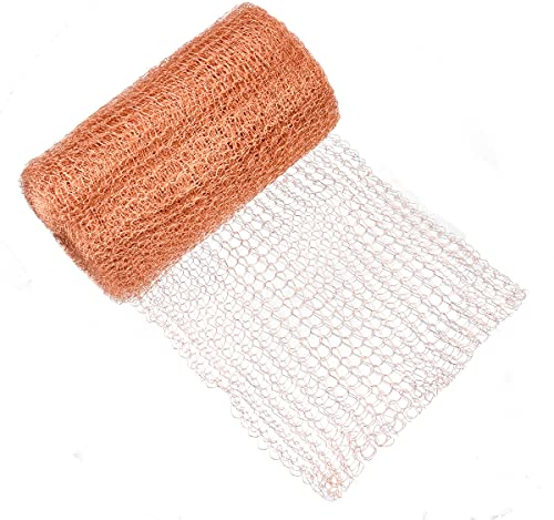 TMBMLPP Copper Mesh, 6M/20 Feet Pure Copper Mesh Roll, Copper Wire Mesh Roll, Rodent Copper Mesh, Anti Slug Snail Copper Wire Mesh, Copper Wire Mesh, for Pest Exclusion, Protect Saplings, Seeds