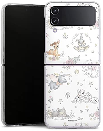 Hard Case kompatibel mit Samsung Galaxy Z Flip 4 Schutzhülle transparent Smartphone Handy Hülle Disney Bambi Dumbo